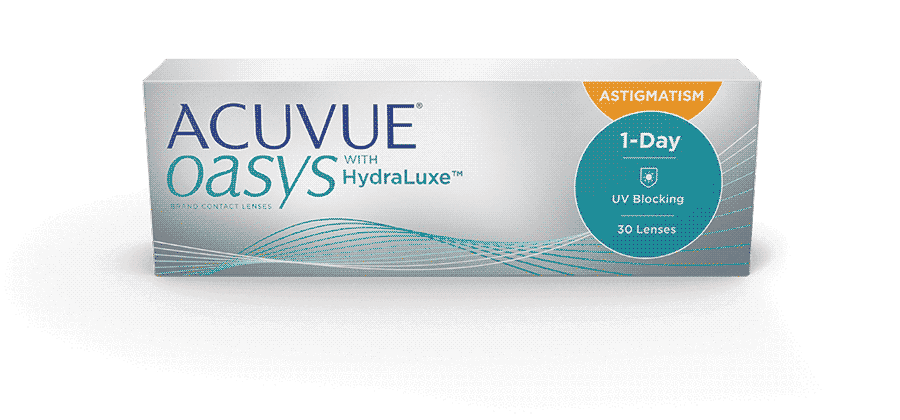 ACUVUE® OASYS® 1-Day Brand Contact Lenses with HydraLuxe™ Technology for ASTIGMATISM – עדשות מגע לאסטיגמטיוּת
