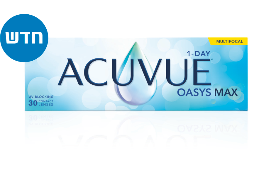 עדשות מגע ACUVUE® OASYS MAX 1-Day Multifocal עם טכנולוגיית ™TearStable, מסנן אור ™OptiBlue ועיצוב אופטימלי לאישון
